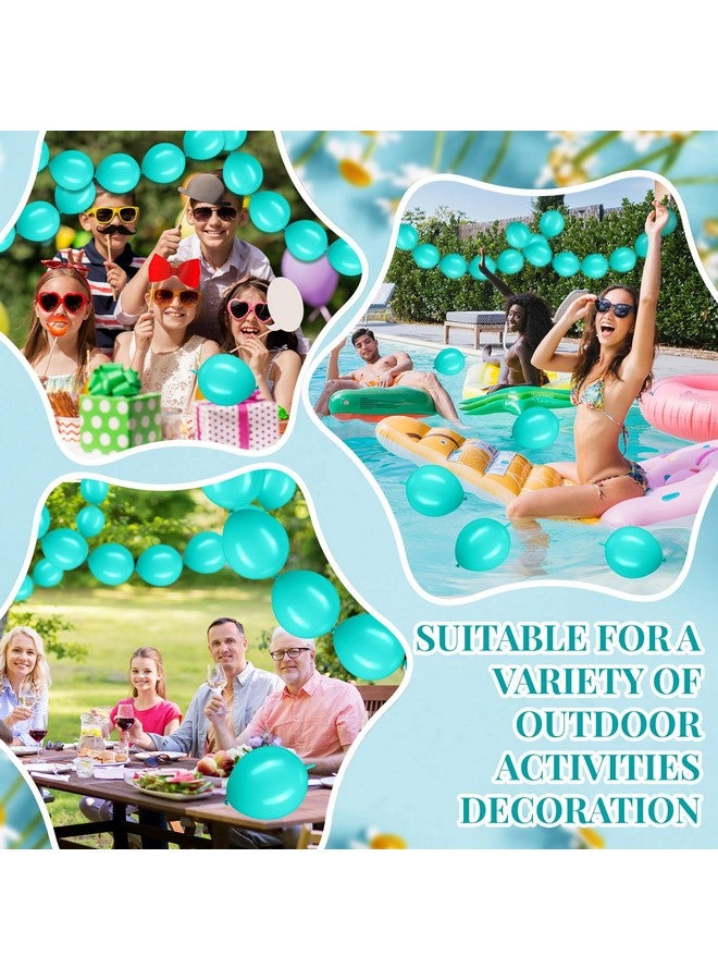 مينبلان 100 قطعة من بالونات الربط، بالونات اللاتكس القابلة للربط، ديكور حفلات الزفاف (أزرق بحيرة 10 بوصة) - Image 5