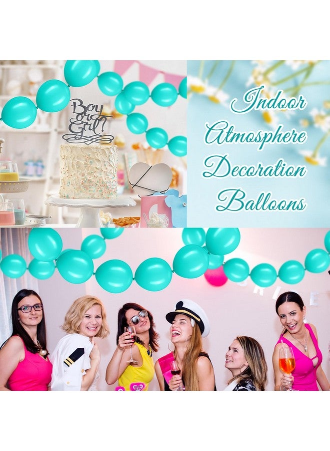 مينبلان 100 قطعة من بالونات الربط، بالونات اللاتكس القابلة للربط، ديكور حفلات الزفاف (أزرق بحيرة 10 بوصة) - Image 4