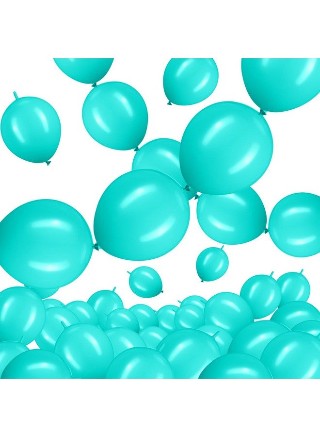 مينبلان 100 قطعة من بالونات الربط، بالونات اللاتكس القابلة للربط، ديكور حفلات الزفاف (أزرق بحيرة 10 بوصة) - Image 1