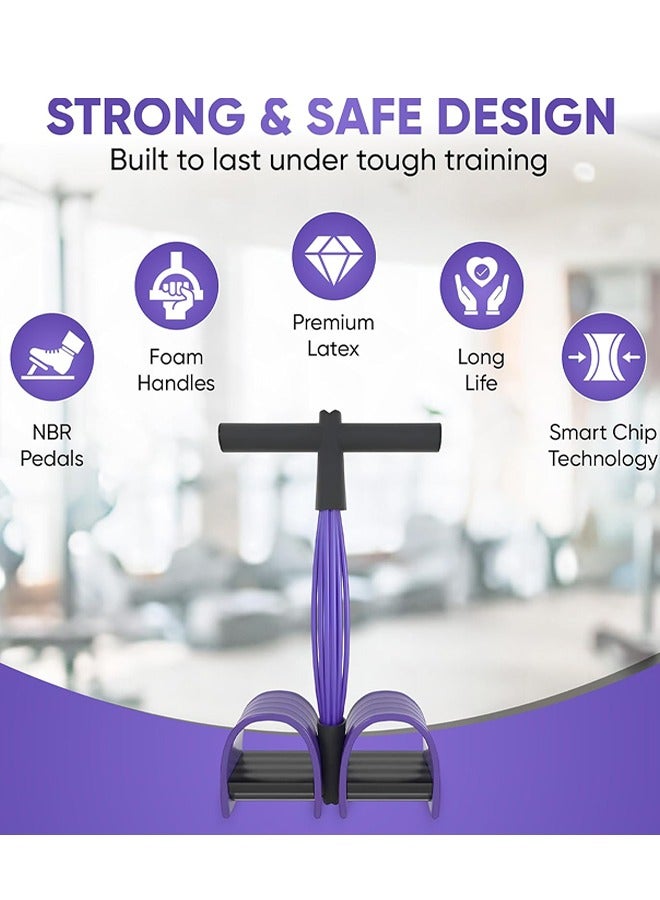 Fitness Resistance Bands, 6 Tube Pedal Ankle Puller, Multifunction Tension Rope, Abdominal Trainer for Strength Training, Tummy, Waist, Arm, Leg Slimming, Home Gym Exercise Equipment - Image 2