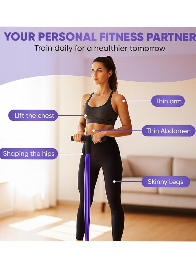 Fitness Resistance Bands, 6 Tube Pedal Ankle Puller, Multifunction Tension Rope, Abdominal Trainer for Strength Training, Tummy, Waist, Arm, Leg Slimming, Home Gym Exercise Equipment - Image 5