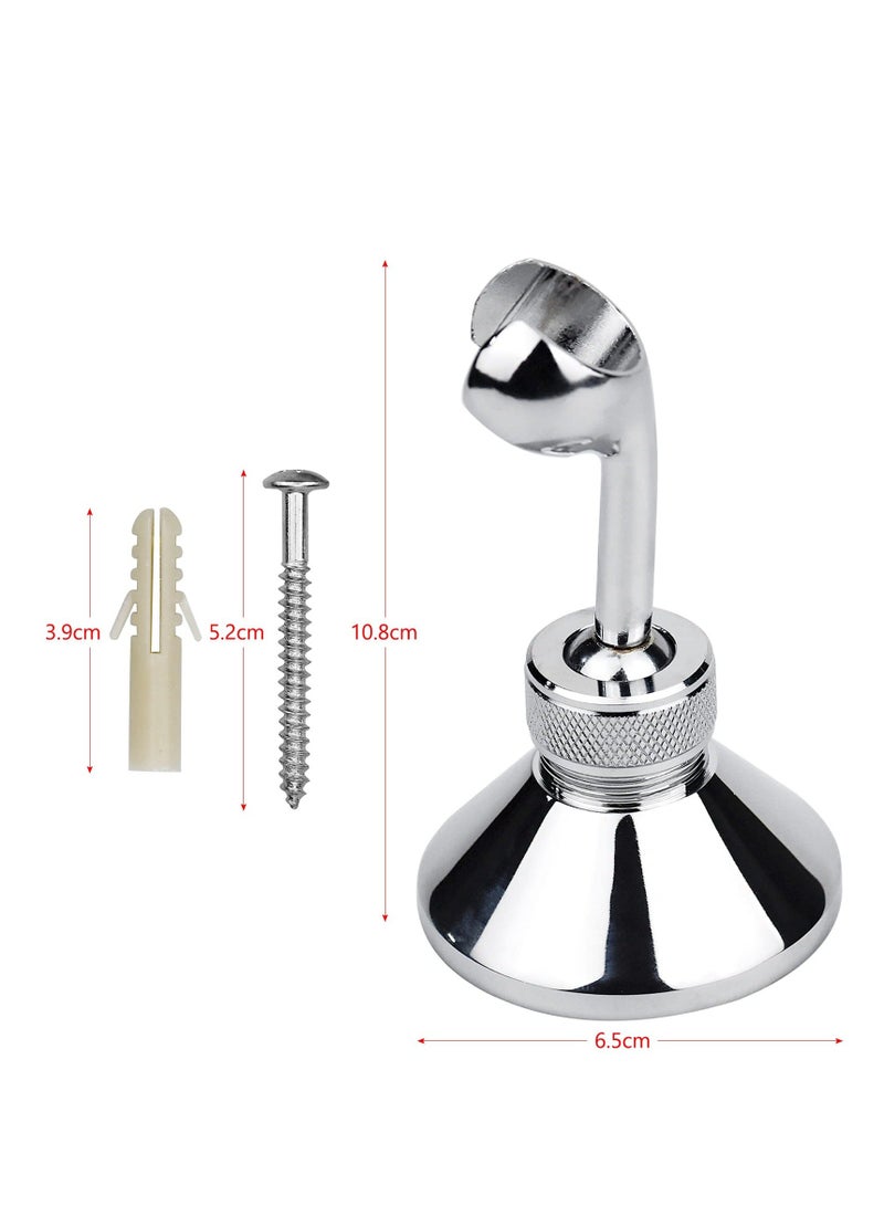 Shower Head Holder, Adjustable Removable Shower Wall Bracket Zinc Alloy Bathroom Shower Wand Wall Mounted Bracket with Screw for Standard Handheld Shower Hose - Image 3
