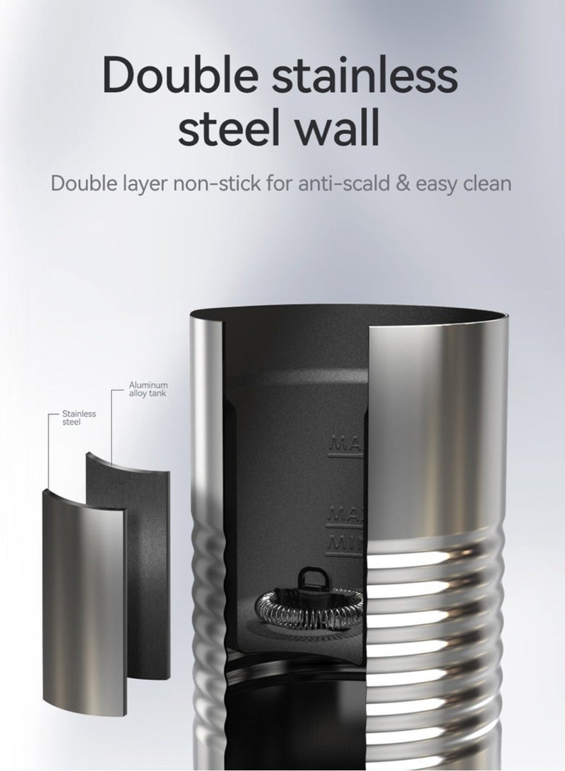 هيبرو هيبريو ساخن وبارد ميلك فروثر جدار مزدوج الفولاذ المقاوم للصدأ M2A. - Image 3