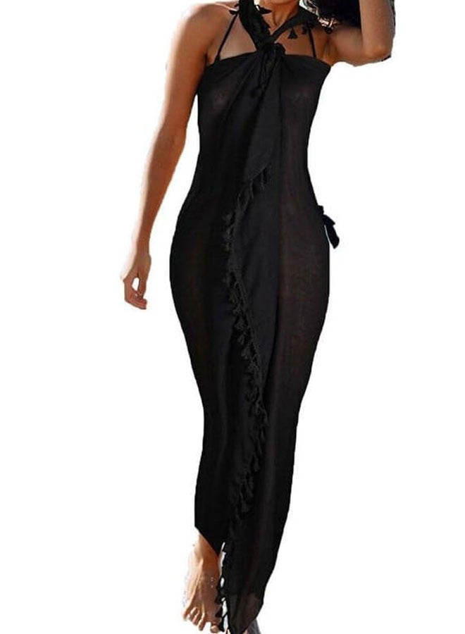 وهاواي Long Sarong Cover Up Womens with Tassel Beach Cover Up Bikini Bathing Suit Swimsuit Scarf Swimwear Coverup Sarong Pareo Wraps for Women Girl  - Image 2