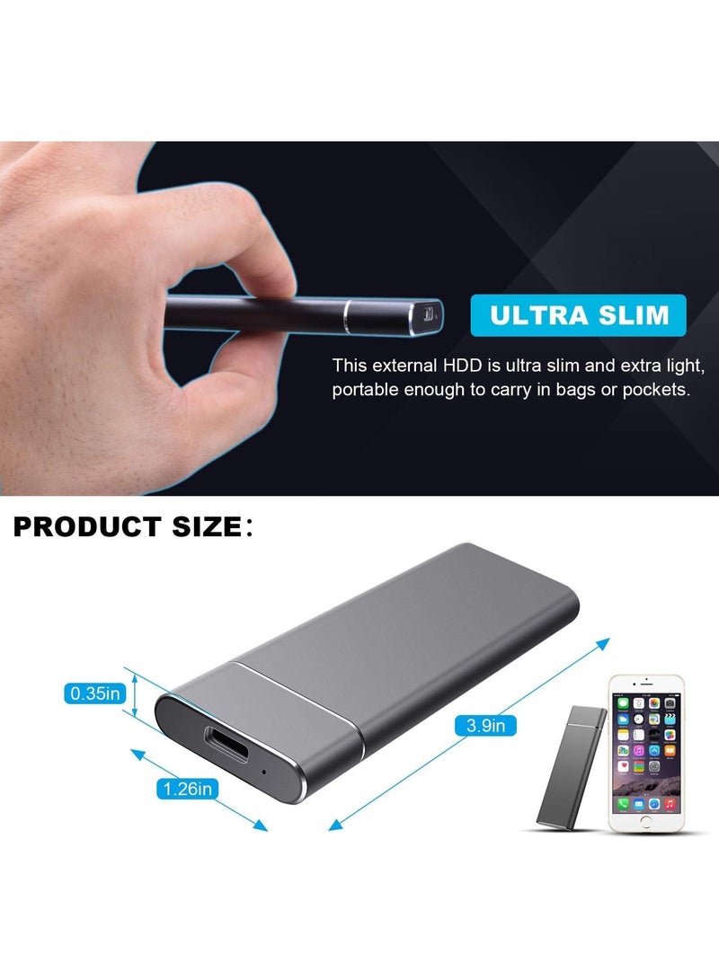 Blue Dune قرص صلب خارجي 2TB، قرص HDD - قرص صلب محمول USB 3.1 نوع C سعة 2000GB متوافق مع الكمبيوتر الشخصي، اللابتوب و XS ويندوز (2TB-أسود) - Image 3