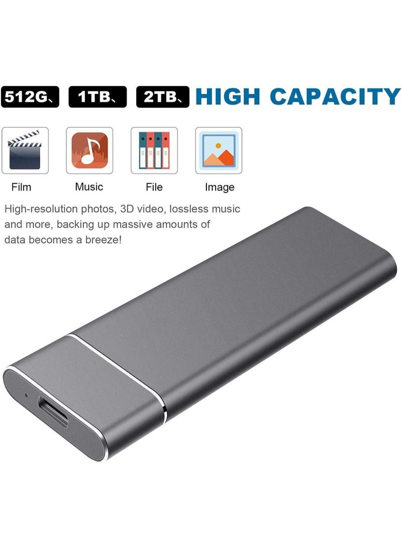 Blue Dune قرص صلب خارجي 2TB، قرص HDD - قرص صلب محمول USB 3.1 نوع C سعة 2000GB متوافق مع الكمبيوتر الشخصي، اللابتوب و XS ويندوز (2TB-أسود) - Image 2