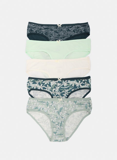 عبوة من 5 سراويل بيكيني ملونة