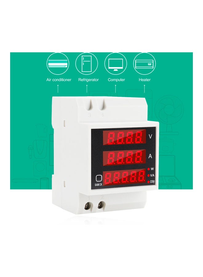مقياس تيار كهربائي رقمي متعدد الوظائف أبيض/ أسود - Image 4