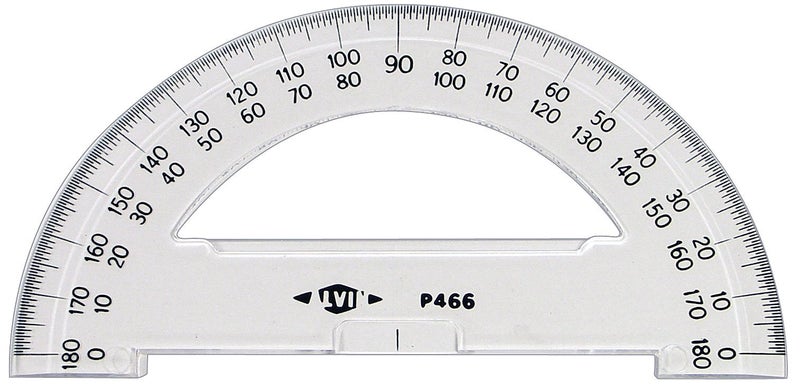 Alvin, P466, 6" Semicircular Protractors, 0.09" Thick Clear Plastic, School or Drafting Use - Image 2