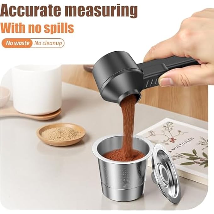 ريحني ملعقة القهوة المنزلقة قابلة لإعادة الاستخدام لمسحوق البروتين في القهوة المطحونة بدون انسكاب الصندوق الأبيض - Image 3