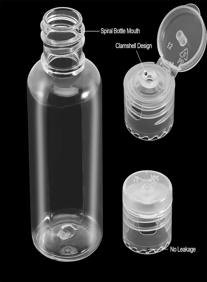 ZEONHAK 60 Pack 2oz Clear Plastic Empty Bottles with Flip Cap, Small Travel Bottle, Portable Refillable travel Size Containers for Shampoo, Lotion, Liquid Body Soap, Cream, Toner - Image 3