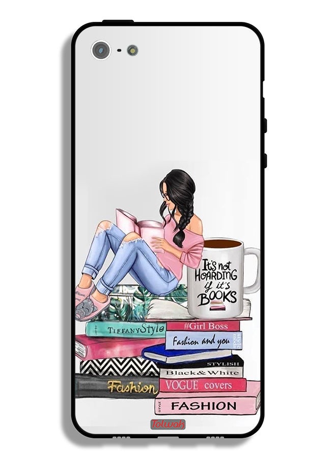 Tolwak Apple iPhone 5/5s/SE Protective Case Girl And Fashion Books Art - Image 2