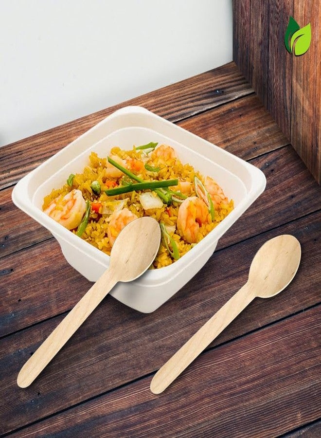 UNIFY EcoHomes 160mm, 100 Pack Disposable Spoons Set | Wooden Cutlery Ideal for Birthday, Wedding & Party | Eco- Friendly, Biodegradable, Compostable Cutlery - Image 5
