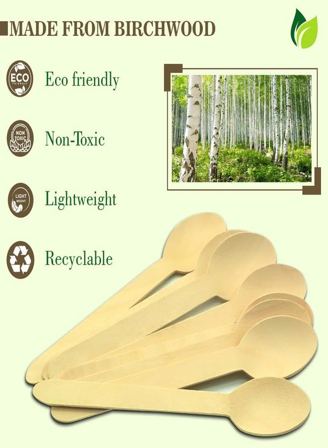 UNIFY EcoHomes 160mm, 100 Pack Disposable Spoons Set | Wooden Cutlery Ideal for Birthday, Wedding & Party | Eco- Friendly, Biodegradable, Compostable Cutlery - Image 3