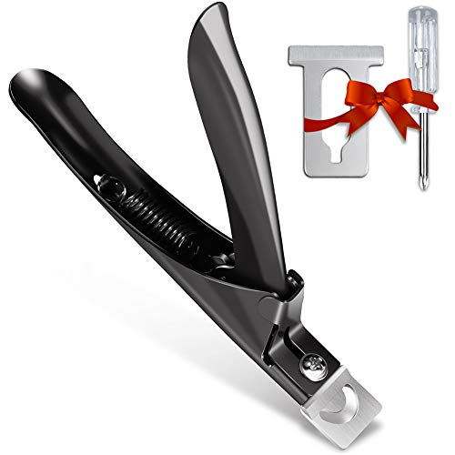 BELLEBOOST Nail Tip Clipper Edge Cutter Adjustable Stainless Steel False Artificial Acrylic Fake Trimmer Manicure Pedicure Sharp Rustproof Blade Clip Tool for Salon Home ArtBeauty Design DIY Use Black - Image 2