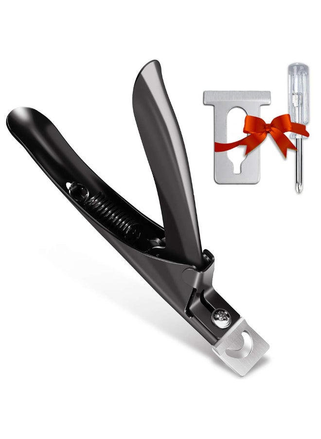 BELLEBOOST Nail Tip Clipper Edge Cutter Adjustable Stainless Steel False Artificial Acrylic Fake Trimmer Manicure Pedicure Sharp Rustproof Blade Clip Tool for Salon Home ArtBeauty Design DIY Use Black - Image 3