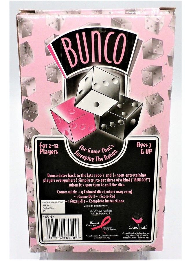 Cardinal Industries Bunco Social Dice Game Complete Set Pink & Black  - Image 5