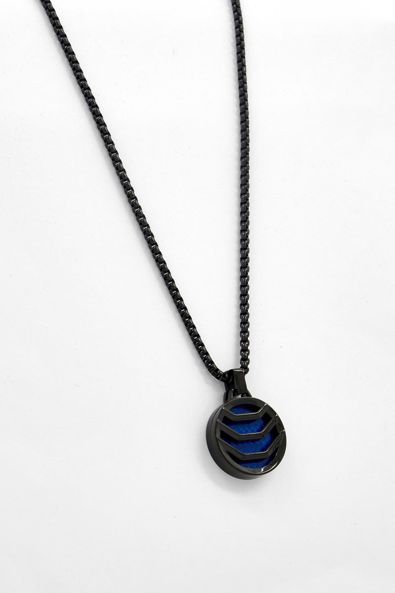 McLaren Men Stainless Steel Stormy Necklace With Pendent, Black - Image 1