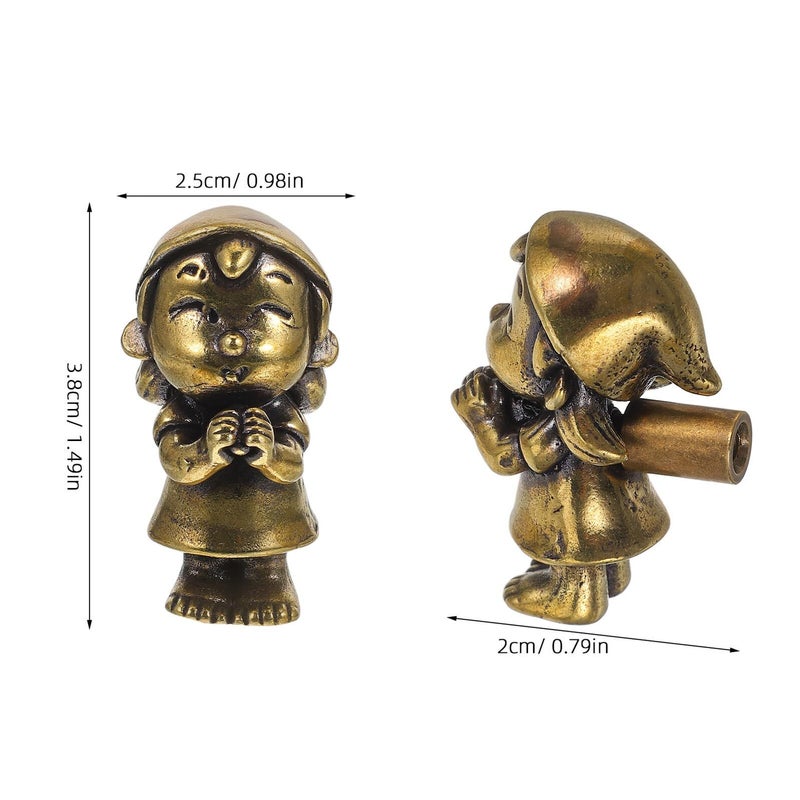Brass Praying Girl Cabinet Pull Knob Vintage Decorative Drawer Handle - Image 3