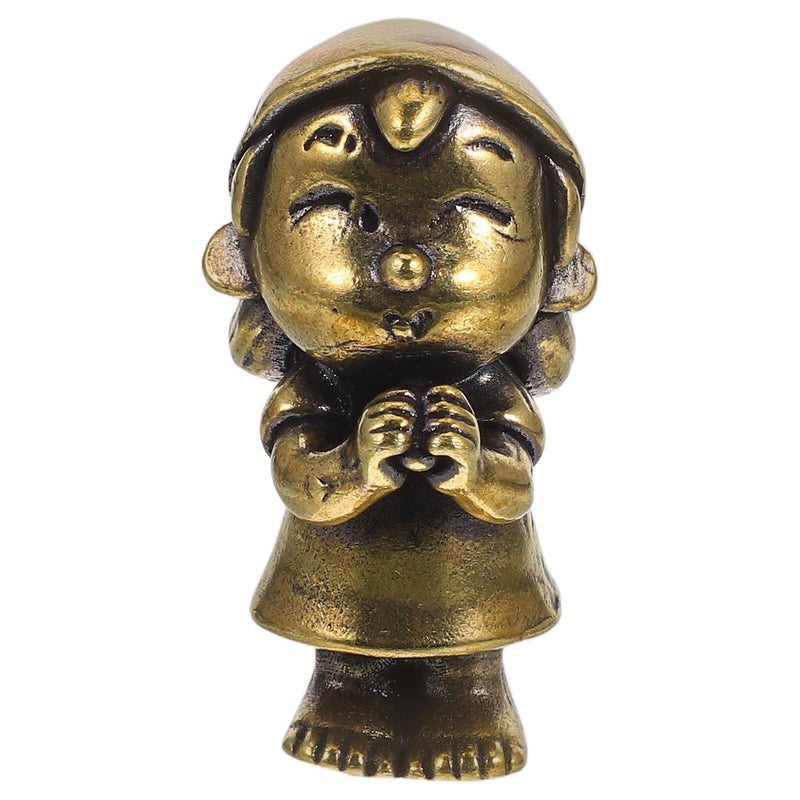 Brass Praying Girl Cabinet Pull Knob Vintage Decorative Drawer Handle - Image 2