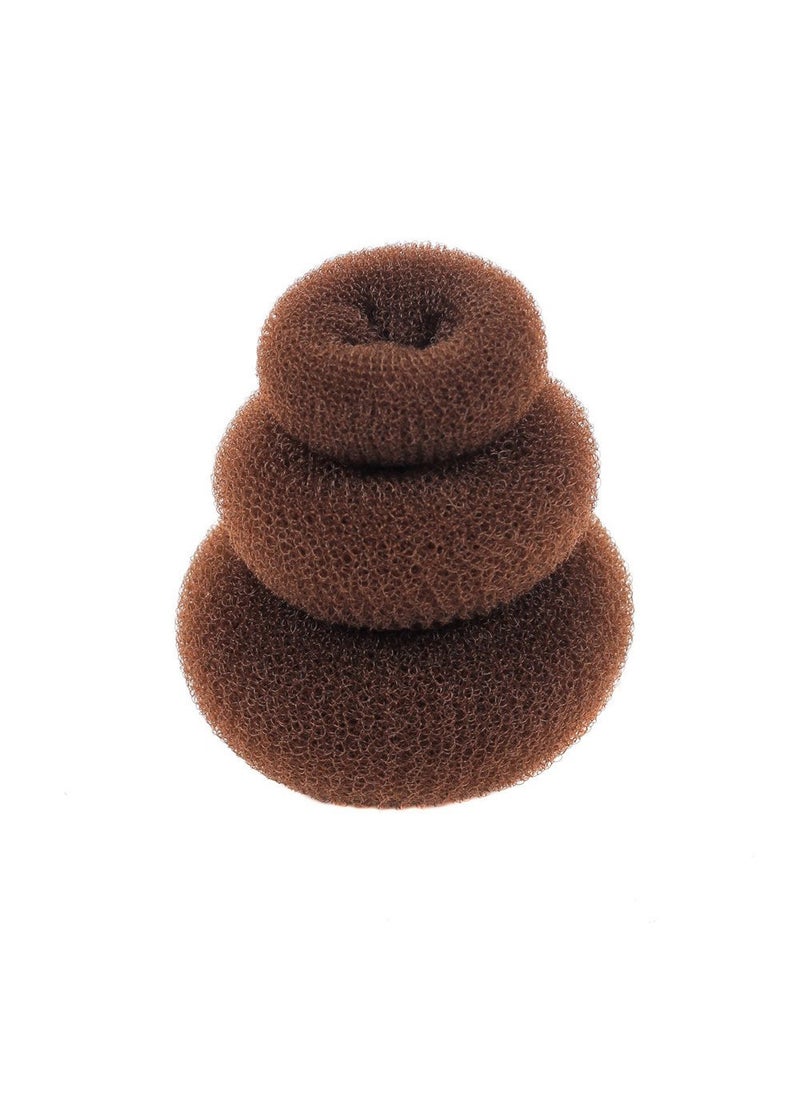 Wendy Mall 3 Pieces Women Lady Magic Shaper Hair Bun Maker Ring Styler Round Chignon Hair Accessories 1 Small 1 Medium 1 Large Brown 