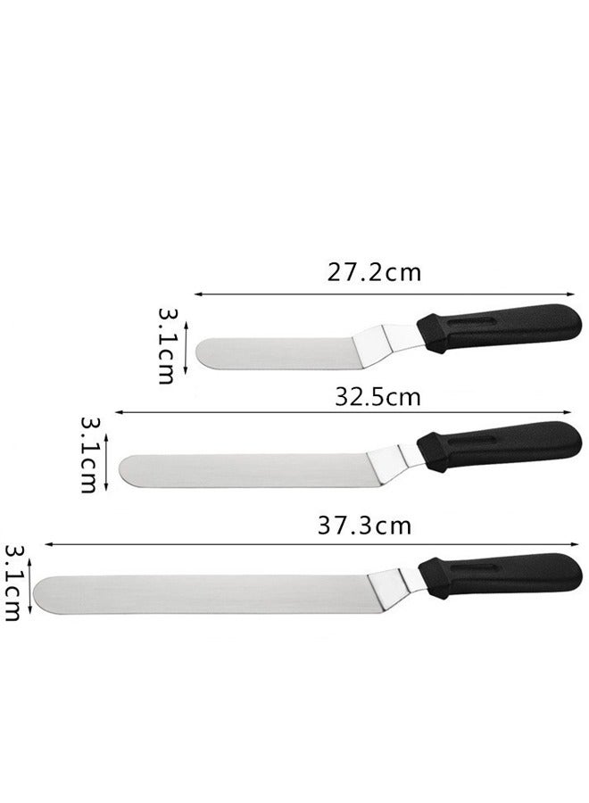 3-piece Stainless Steel Cake Baking Pastry Spatula Scraper Butter Tools  - Image 4