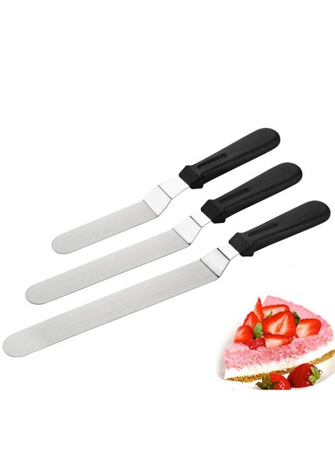 3-piece Stainless Steel Cake Baking Pastry Spatula Scraper Butter Tools