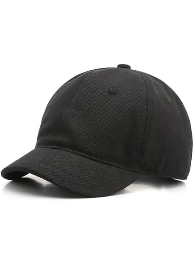 Short Brim Unconstructed Soft Cotton Plain Baseball Cap Adjustable Washed Low Profile Dad Hat for Men Women - Image 1