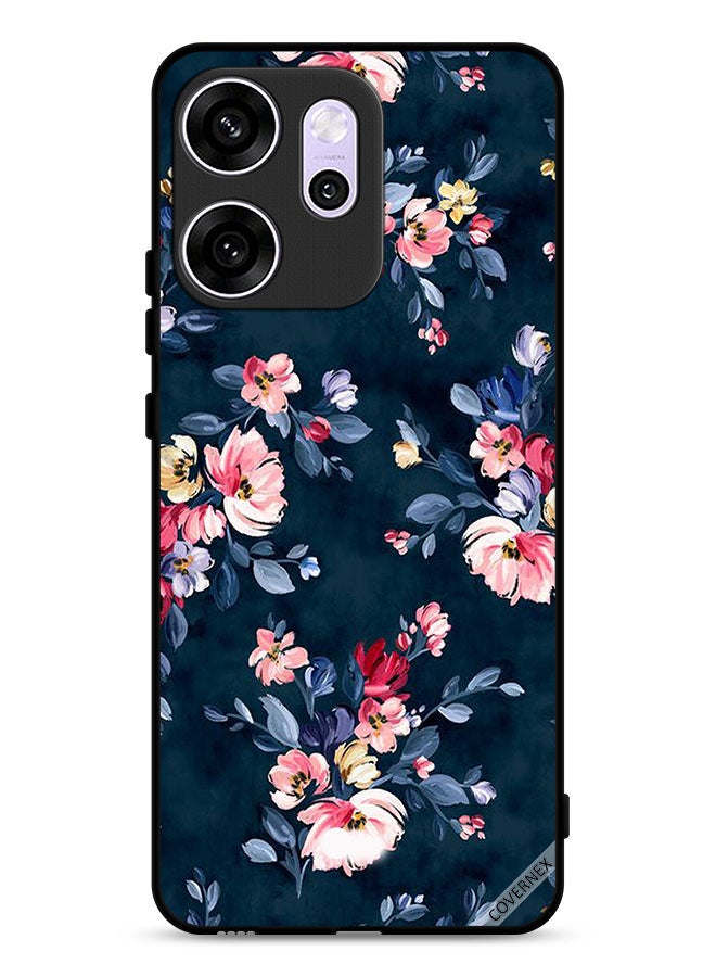 Covernex غطاء حماية أوبو رينو 14 إف مزخرف برسومات زهور يدوية - Image 1