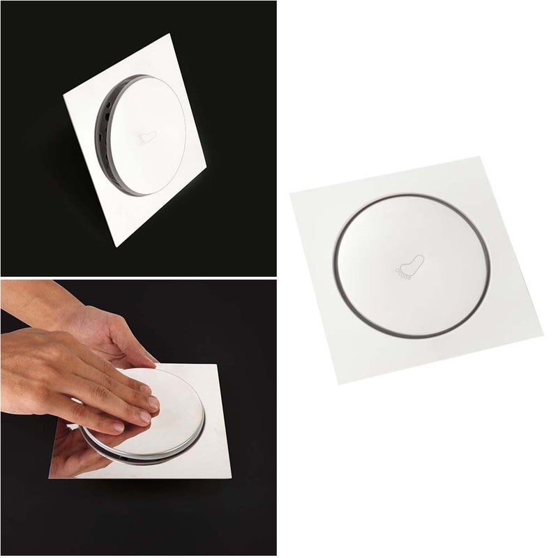 🚽 مصرف مربع إبداعي 15x15 لتصريف ة الحمام وتركيب بلاط مع مزيل روائح فضي - Image 3