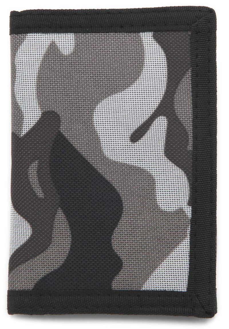 AI-DEE RFID Trifold Canvas Outdoor Sports Wallet for Kids - Front Pocket Wallet with Magic Sticker (Gray) - Image 3