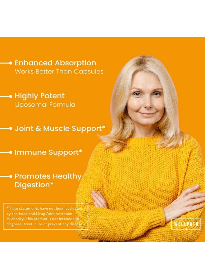 WellPath Liposomal Curcumin Supplement | Liquid Turmeric Drops with Black Pepper Extract | Enhanced Absorption | Non-GMO, Vegan, 2 oz - Image 3