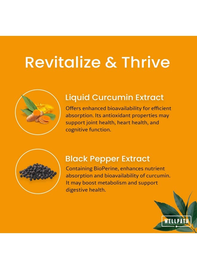 WellPath Liposomal Curcumin Supplement | Liquid Turmeric Drops with Black Pepper Extract | Enhanced Absorption | Non-GMO, Vegan, 2 oz - Image 2