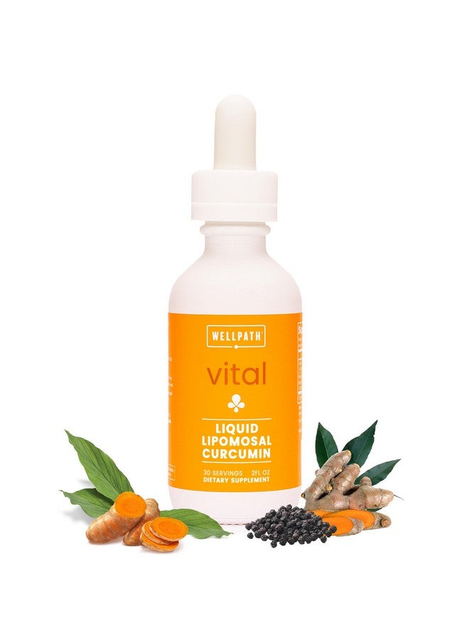 WellPath Liposomal Curcumin Supplement | Liquid Turmeric Drops with Black Pepper Extract | Enhanced Absorption | Non-GMO, Vegan, 2 oz - Image 1