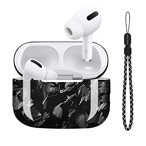 MONOCARBON Real Carbon Fiber Case for Airpods Pro 2nd Generation with Lanyard,AntiScratch Slim Protective Hard Cover for Airpods Pro 2 Compatible with Magsafe Wireless Charging-Forged Glossy Black - Image 2