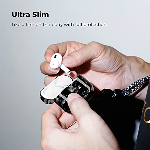 MONOCARBON Real Carbon Fiber Case for Airpods Pro 2nd Generation with Lanyard,AntiScratch Slim Protective Hard Cover for Airpods Pro 2 Compatible with Magsafe Wireless Charging-Forged Glossy Black - Image 5