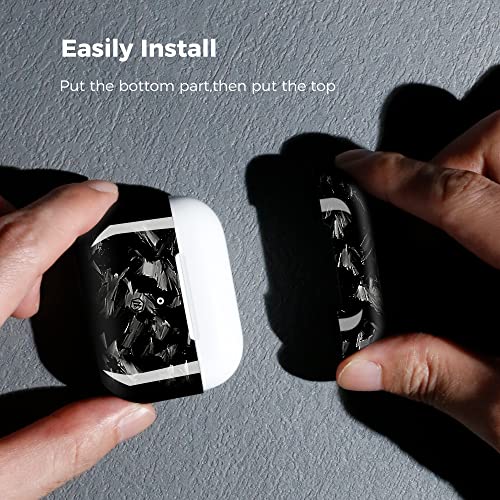 MONOCARBON Real Carbon Fiber Case for Airpods Pro 2nd Generation with Lanyard,AntiScratch Slim Protective Hard Cover for Airpods Pro 2 Compatible with Magsafe Wireless Charging-Forged Glossy Black - Image 4