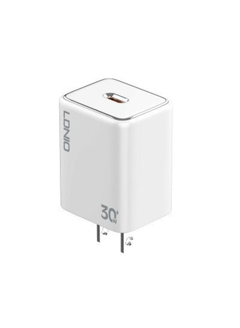لدنيو شاحن منزلي Ldnio A1508C C-C، حل USB-C عالي الطاقة للاتحاد الأوروبي لشحن الأجهزة المتقدمة 30 وات، TYPE-C، PD شاحن منزلي Ldnio A1508C C-C، حل USB-C عالي الطاقة للاتحاد الأوروبي لشحن الأجهزة المتقدمة 30 وات، TYPE-C، PD أبيض - Image 1