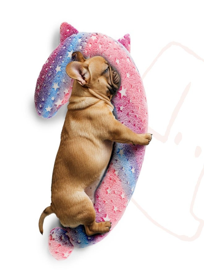 POMESEA Calming Dog Pillow, Glow in The Dark, Soft Question Mark Shape for Dogs, Kids, Adults - Washable, Cozy Body Pillow Bed Gift (L Pink) - Image 1
