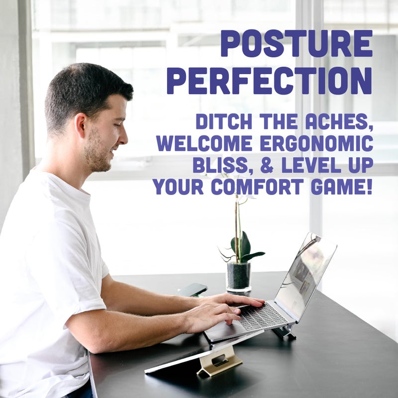 Steepy Portable Laptop Stand for Desk â€“ Adjustable Height, & Portable Laptop Holder â€“ Ergonomic Computer Stand for Cooling & Comfort â€“ Slip-Proof, Sturdy Design â€“ Universal Fit for 13-17 Inch Devices - Image 4