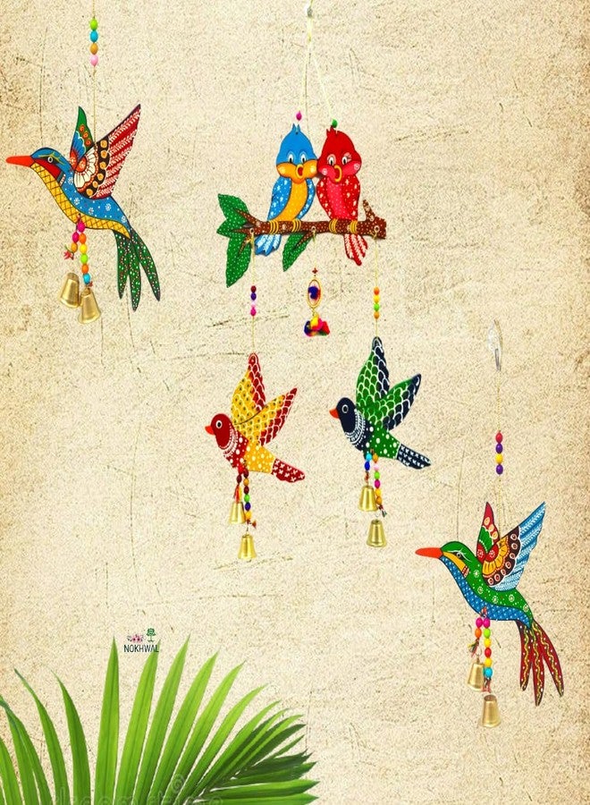 NOKHWAL Handmade Hanging Birds Main Door Garden Decorative Wall Hanging Hand Painted Birds for Balcony Decoration Hanging Decorative Items for Holl Room Wall Décor Decorative for Home - Image 1
