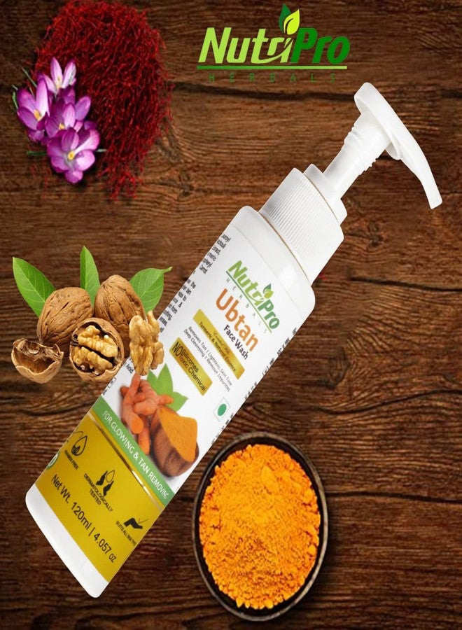 NutriPro Ubtan Face Wash | Enriched With Turmeric & Natural Essence | For Glowing & Tan Removing | Silicones & Paraben Free 120ml - Image 3