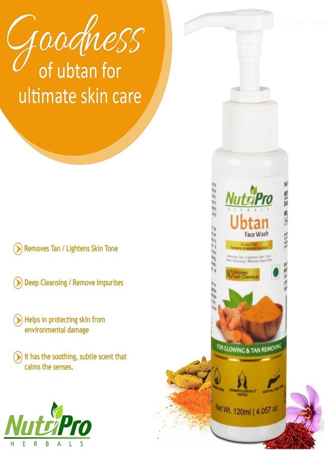 NutriPro Ubtan Face Wash | Enriched With Turmeric & Natural Essence | For Glowing & Tan Removing | Silicones & Paraben Free 120ml - Image 2
