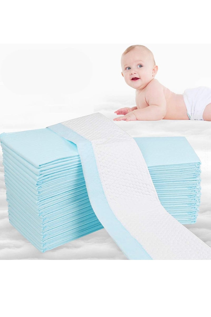 Gonice Disposable Underpads for Baby, 50 Pack(18×24 inch), Leak-Proof Breathable Incontinence Diaper Changing Pad, Heavy Absorbency, and Soft Cover for Bed (Blue) - Image 1
