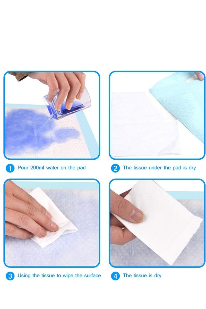 Gonice Disposable Underpads for Baby, 50 Pack(18×24 inch), Leak-Proof Breathable Incontinence Diaper Changing Pad, Heavy Absorbency, and Soft Cover for Bed (Blue) - Image 5