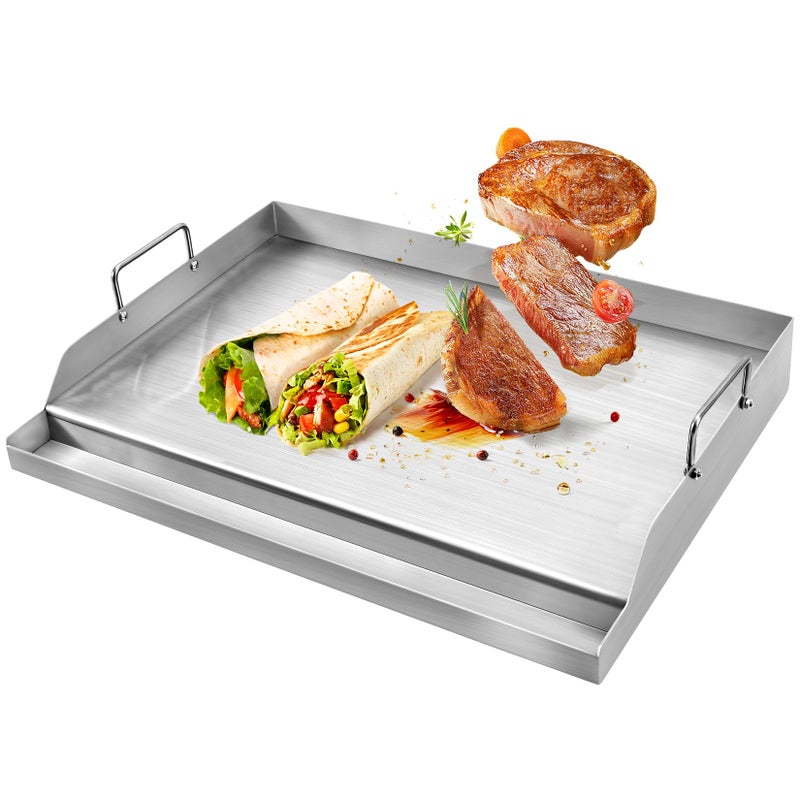 GGC صينية الشواء العالمية GGC للشوايات الغازية 25 × 16 صينية مسطحة من الفولاذ المقاوم للصدأ للشواء في الهواء الطلق