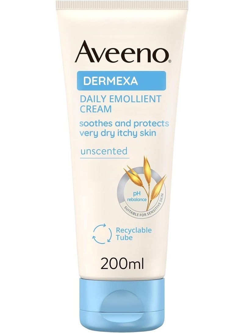 كريم مرطب، ديرمكسا، يغذي بعمق، يساعد على تخفيف وتهدئة البشرة الجافة جداً، المتهيجة والمعرضة للإكزيما، خالي من العطور، 200 مل