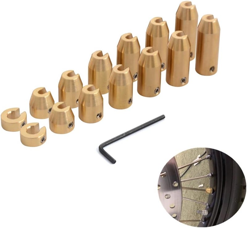 NICECNC Motorcycle 14 Pack Reusable Brass Wheel Spoke Balance Weights Refill Kits for Super Moto, Dual Sport, Metric Cruisers, Vintage, or Any Other Spoked Wheels - Image 1