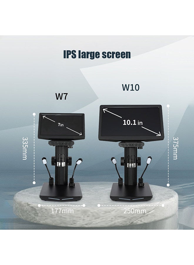 48MP USB Digital Microscope 1440P Lightness Adjustable 500X-1000X Zoom Rate Support 32G TF Card with 10.1-inch Large IPS Screen with Remote Control