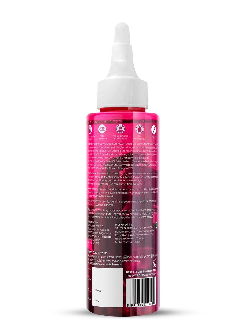 PLIX THE PLANT FIX PLIX - THE PLANT FIX Hibiscus Bond Repair Advanced Hair Oil for Damaged Hair - 100ml | Repairs Damaged Hair Due To Heat Styling | Restores Strength & Reduces Breakage  - Image 2